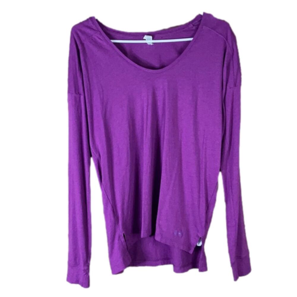 Under Armour Heat Gear Purple Drop Shoulder Long Sleeve Top SZ Small